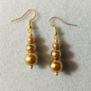 Gold bead earrings